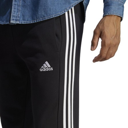 Men Essentials French Terry Tapered Cuff 3-Stripes Joggers, Black, A701_ONE, large image number 6