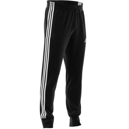 Men Essentials French Terry Tapered Cuff 3-Stripes Joggers, Black, A701_ONE, large image number 8