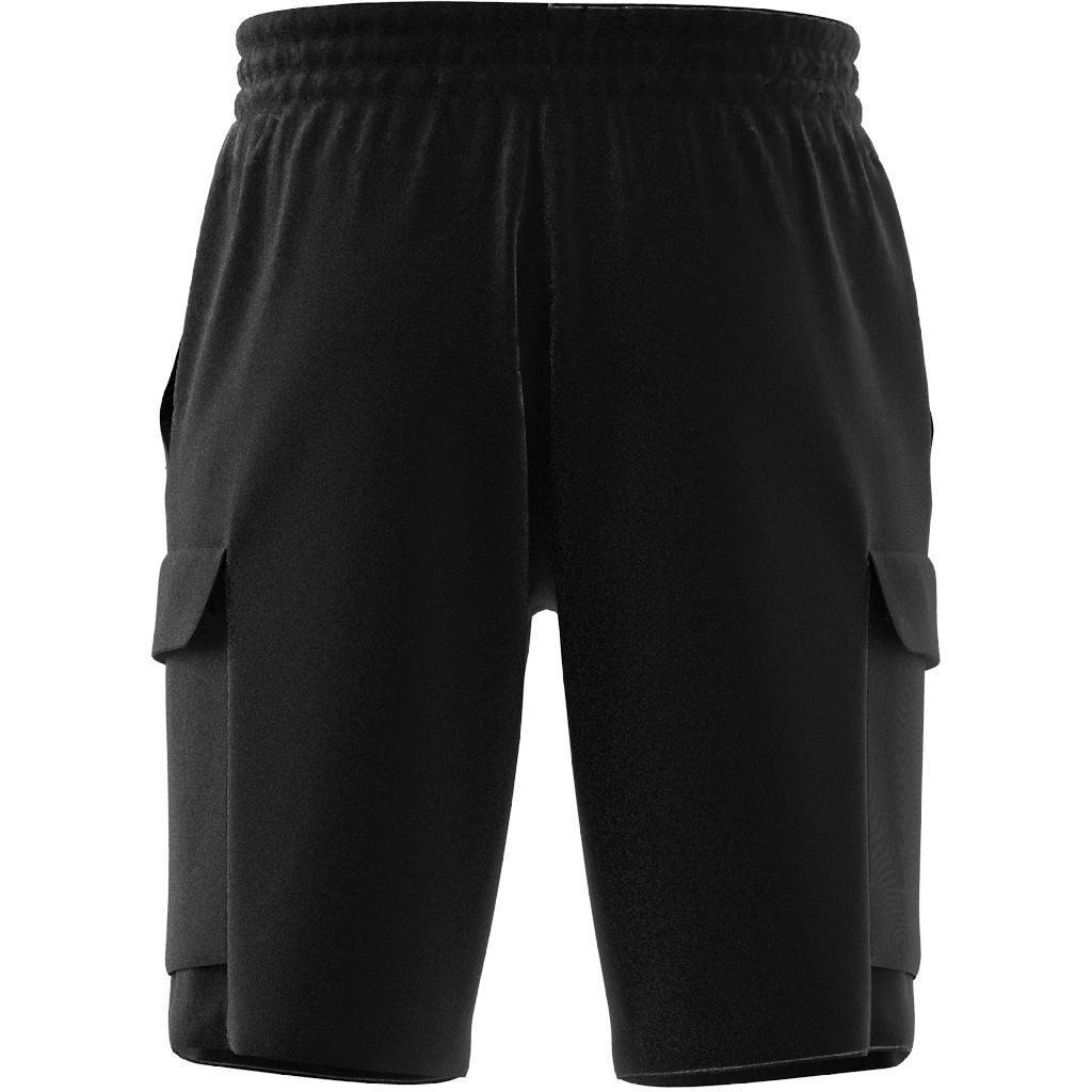adidas - Men Essentials French Terry Cargo Shorts, Black