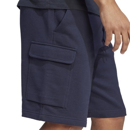 Men Essentials French Terry Cargo Shorts, Blue, A701_ONE, large image number 4