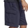 Men Essentials French Terry Cargo Shorts, Blue, A701_ONE, thumbnail image number 4