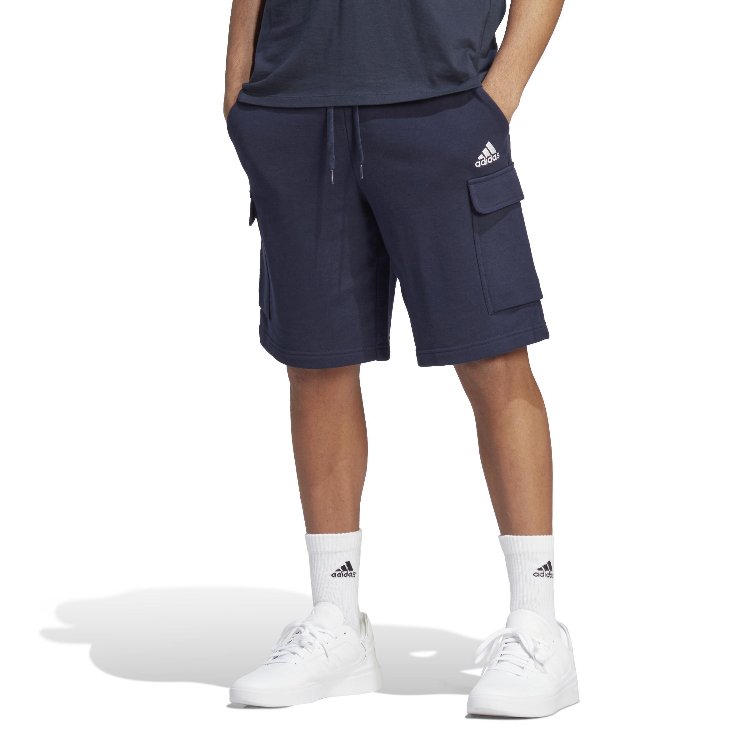 adidas - Men Essentials French Terry Cargo Shorts, Blue