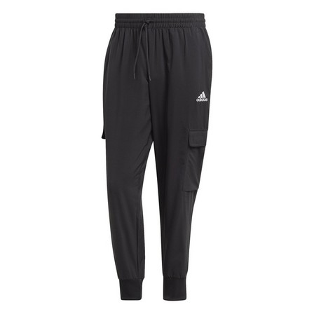 Men Essentials Small Logo Woven Cargo Ankle-Length Pants, Black, A701_ONE, large image number 2