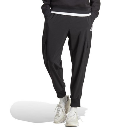 Men Essentials Small Logo Woven Cargo Ankle-Length Pants, Black, A701_ONE, large image number 8