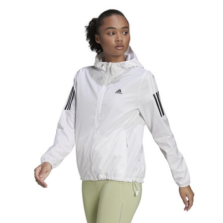 Women Own The Run Hooded Running Windbreaker, White, A701_ONE, large image number 10