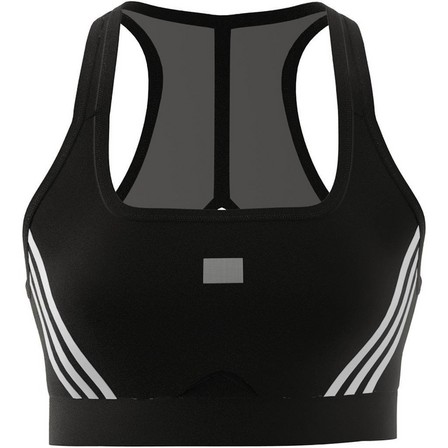 Women Adidas Powerreact Training Medium-Support 3-Stripes Bra, Black, A701_ONE, large image number 6