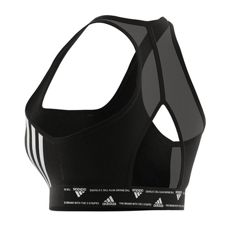 Women Adidas Powerreact Training Medium-Support 3-Stripes Bra, Black, A701_ONE, large image number 11