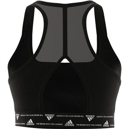 Women Adidas Powerreact Training Medium-Support 3-Stripes Bra, Black, A701_ONE, large image number 15