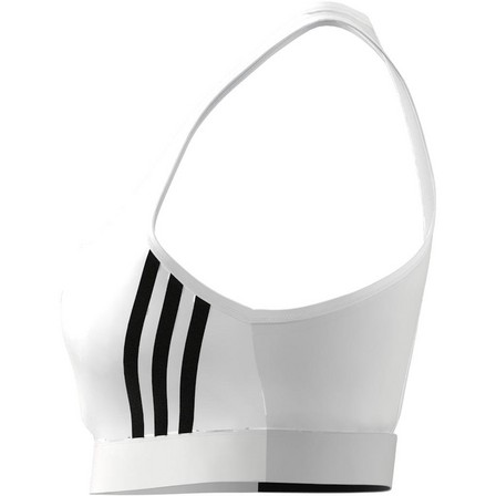 Women Powerreact Training Medium-Support 3-Stripes Bra, White, A701_ONE, large image number 8