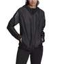 Women Run Icons 3-Stripes Hooded Running Windbreaker, Black, A701_ONE, thumbnail image number 0