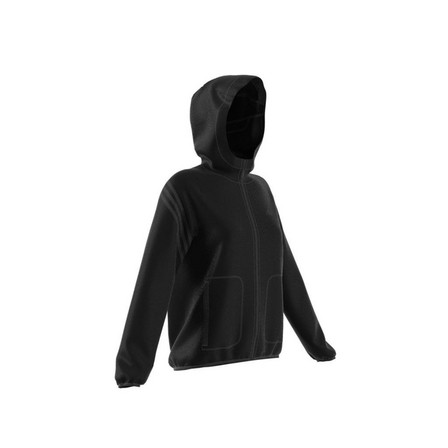 Women Run Icons 3-Stripes Hooded Running Windbreaker, Black, A701_ONE, large image number 13
