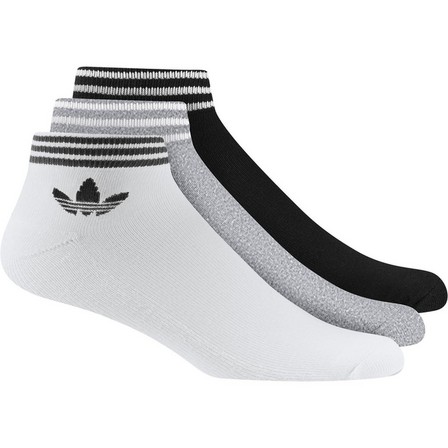 Unisex Island Club Trefoil Ankle Socks 3 Pairs, White, A701_ONE, large image number 0