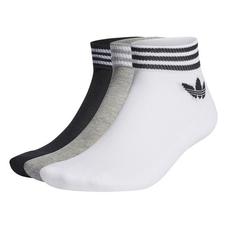 Unisex Island Club Trefoil Ankle Socks 3 Pairs, White, A701_ONE, large image number 4