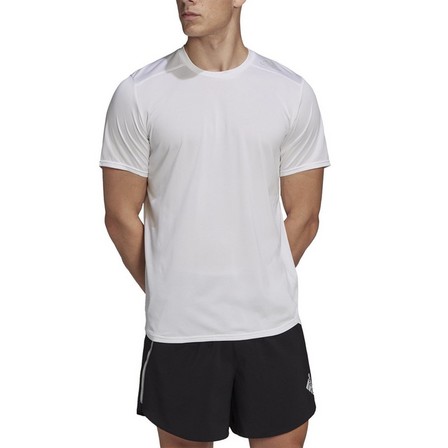 Men Designed 4 Running T-Shirt, White, A701_ONE, large image number 2