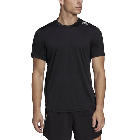 Men Designed 4 Running T-Shirt, Black, A701_ONE, large image number 1
