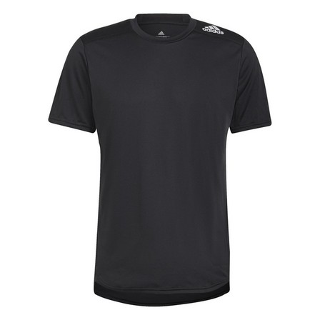 Men Designed 4 Running T-Shirt, Black, A701_ONE, large image number 2