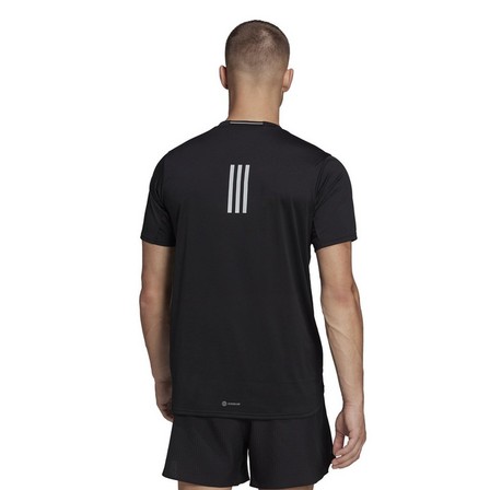 Men Designed 4 Running T-Shirt, Black, A701_ONE, large image number 3