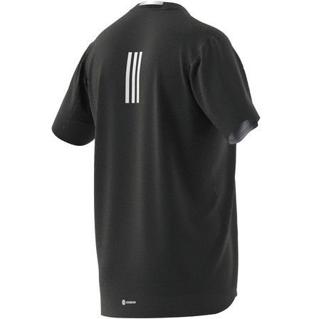 Men Designed 4 Running T-Shirt, Black, A701_ONE, large image number 9