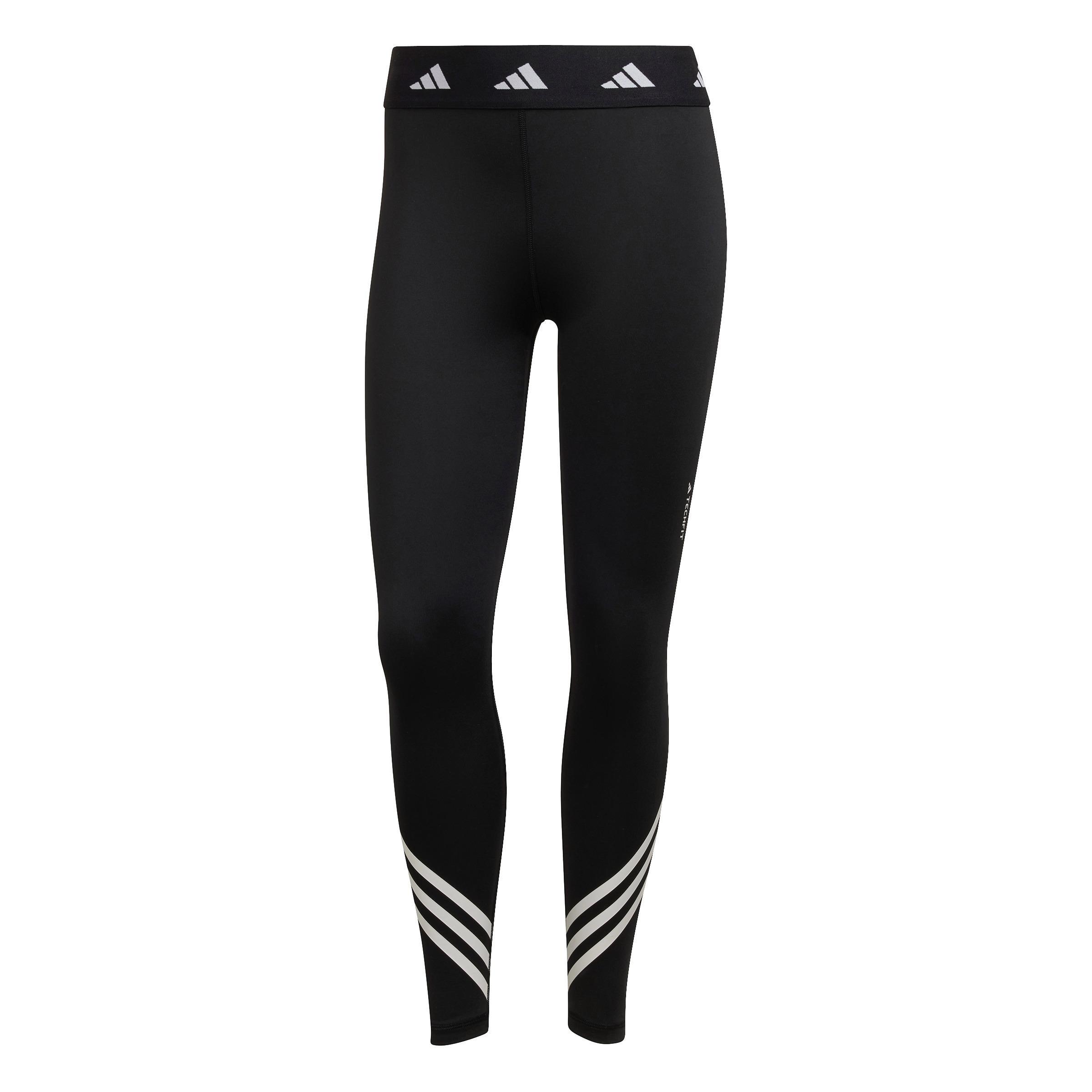 Women Techfit 3-Stripes Leggings, Black