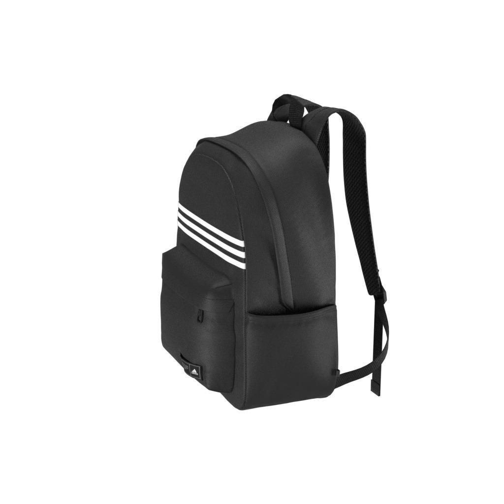 Unisex Classic 3-Stripes Horizontal Backpack, Black, , large image number 7