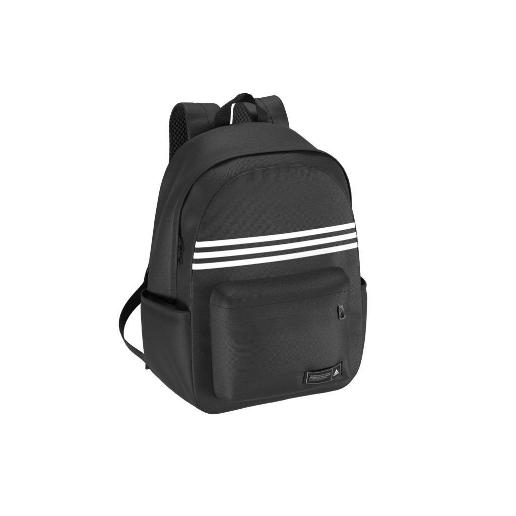Unisex Classic 3-Stripes Horizontal Backpack, Black, , large image number 8