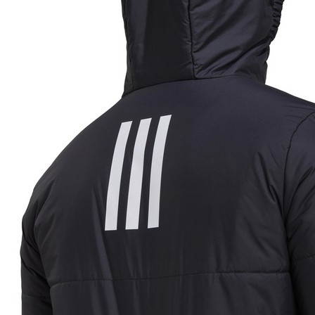 Men Bsc 3-Stripes Hooded Insulated Jacket, Black, A701_ONE, large image number 4
