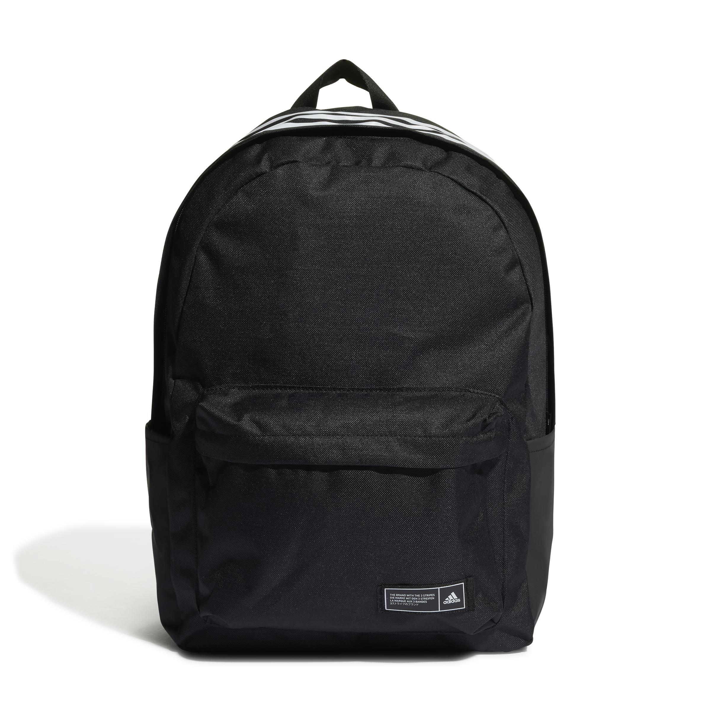 Unisex Classic 3-Stripes Backpack, Black, , large image number 0