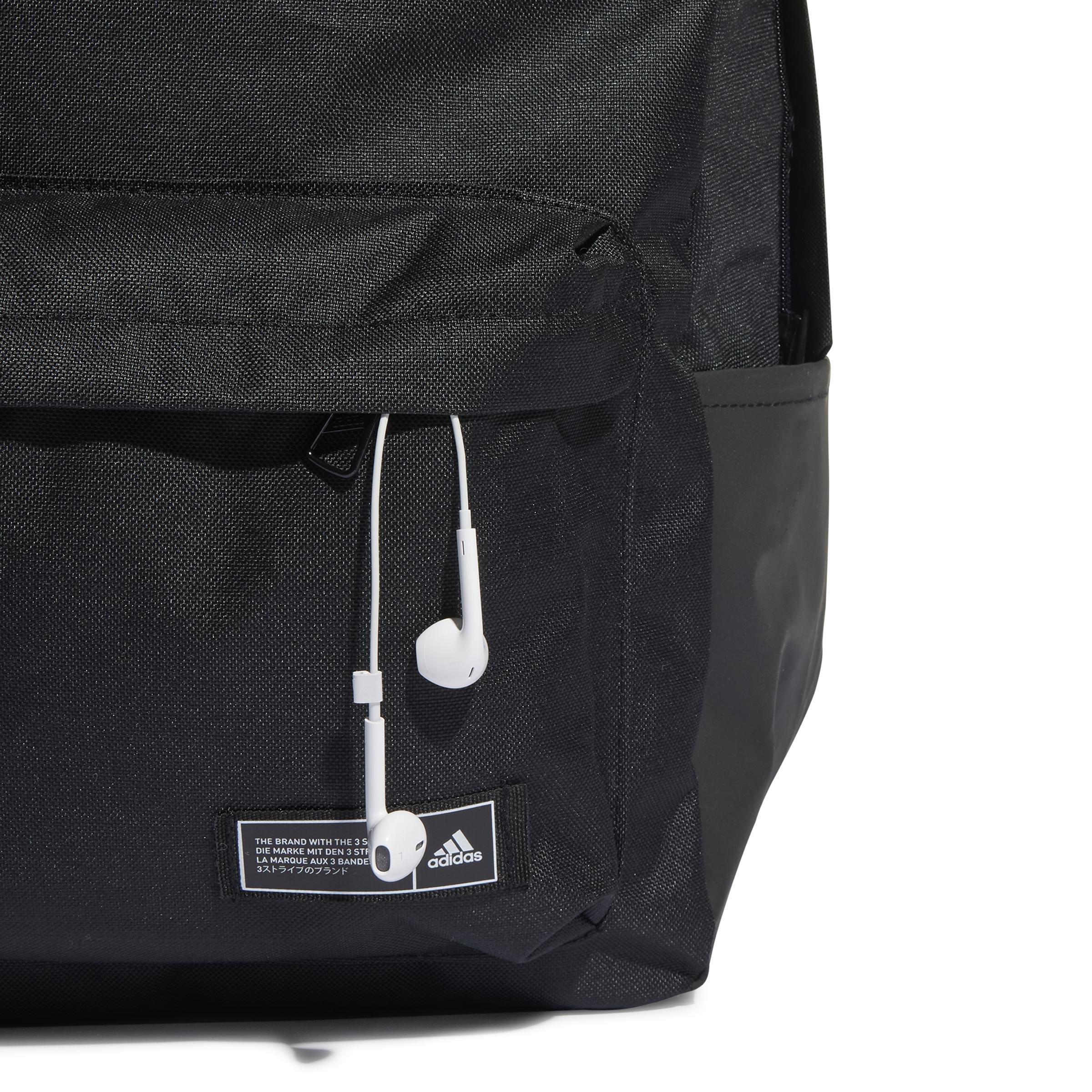 Unisex Classic 3-Stripes Backpack, Black, , large image number 5
