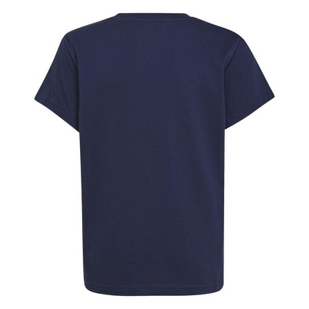 Kids Unisex Trefoil T-Shirt, Navy, A701_ONE, large image number 2