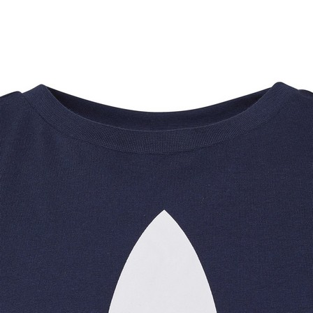 Kids Unisex Trefoil T-Shirt, Navy, A701_ONE, large image number 5