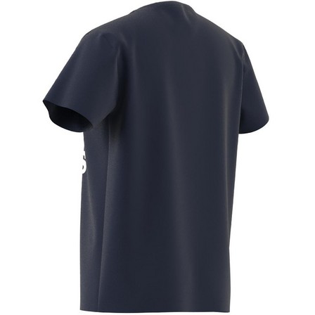 Kids Unisex Trefoil T-Shirt, Navy, A701_ONE, large image number 6