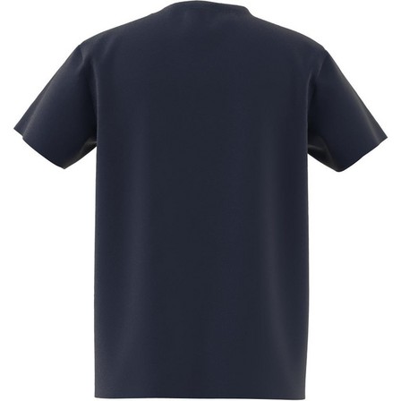 Kids Unisex Trefoil T-Shirt, Navy, A701_ONE, large image number 8