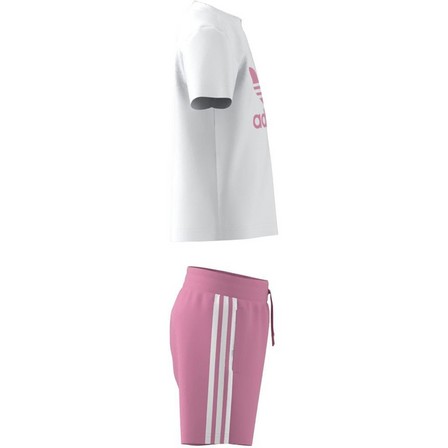 Unisex Kids Adicolor Shorts And Tee Set White, A701_ONE, large image number 8