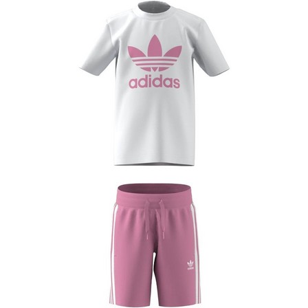 Unisex Kids Adicolor Shorts And Tee Set White, A701_ONE, large image number 12