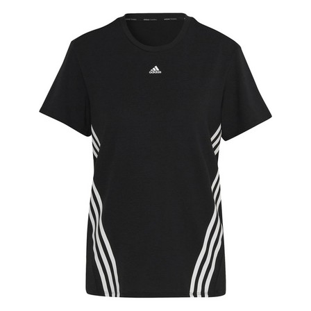 Women Trainicons 3-Stripes T-Shirt, Black, A701_ONE, large image number 2