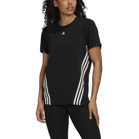 Women Trainicons 3-Stripes T-Shirt, Black, A701_ONE, large image number 4