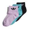 Kids Unisex Mid-Ankle Socks 3 Pairs, Multicolor, A701_ONE, thumbnail image number 0