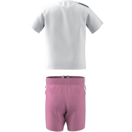Unisex Kids Trefoil Shorts Tee Set, White, A701_ONE, large image number 5