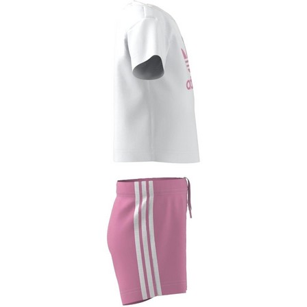 Unisex Kids Trefoil Shorts Tee Set, White, A701_ONE, large image number 8