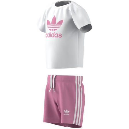 Unisex Kids Trefoil Shorts Tee Set, White, A701_ONE, large image number 11