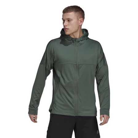 adidas - Men Workout Warm Full-Zip Hoodie, Green