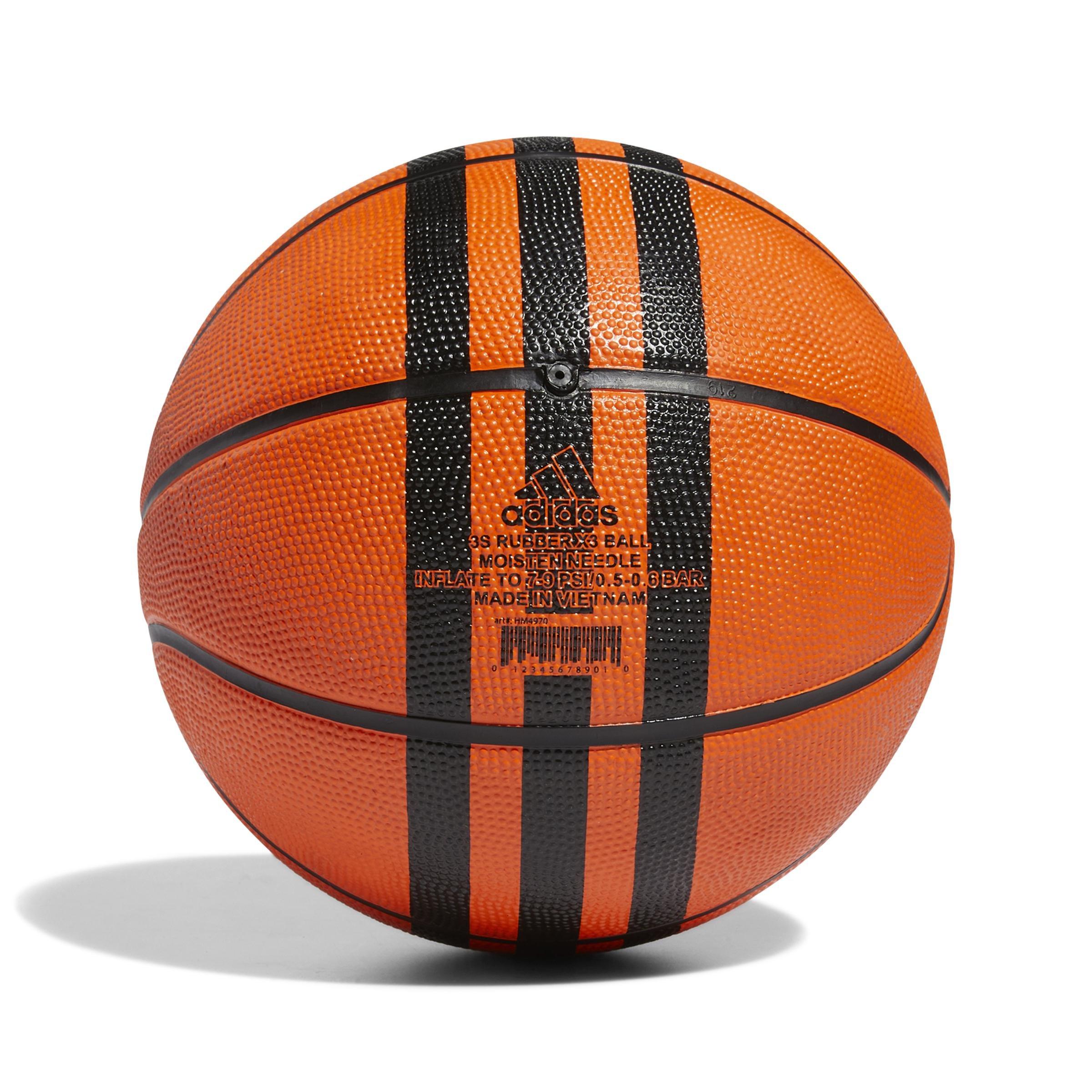Unisex 3-Stripes Rubber X3 Basketball, Orange, , large image number 1