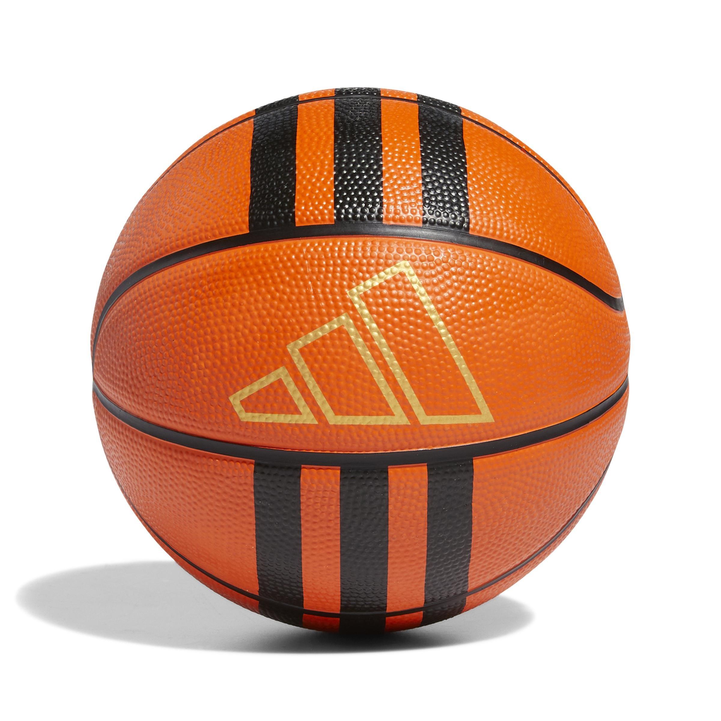 3-Stripes Rubber Mini Basketball, Orange, A701_ONE, large image number 0