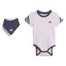 adidas - 3-Stripes Onesie with Bib clear pink Unisex Infant