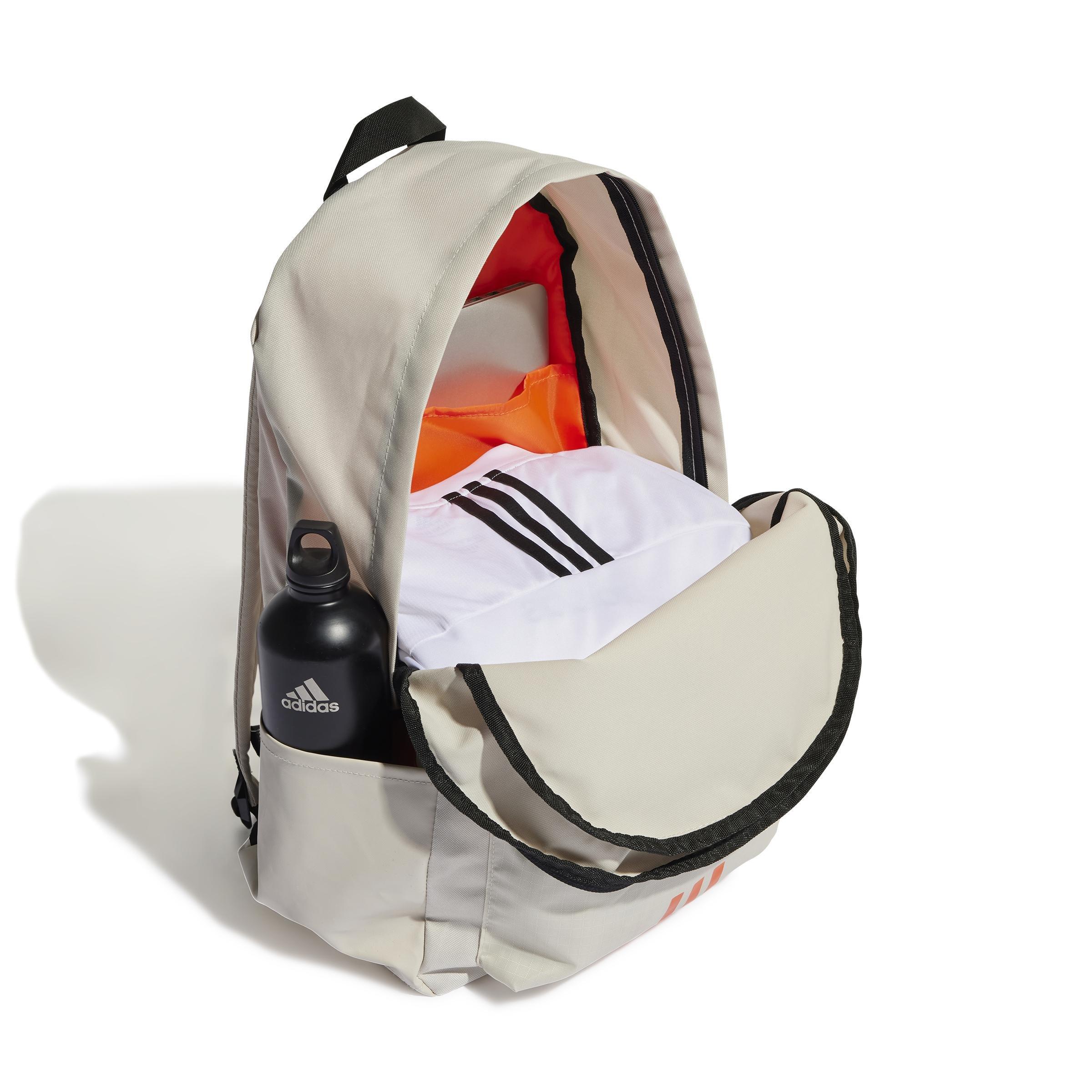 Unisex Classic Badge Of Sport 3-Stripes Backpack, Beige, , large image number 2