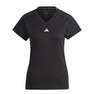 Women Train Essentials Minimal Branding V-Neck T-Shirt, Black, A701_ONE, thumbnail image number 3