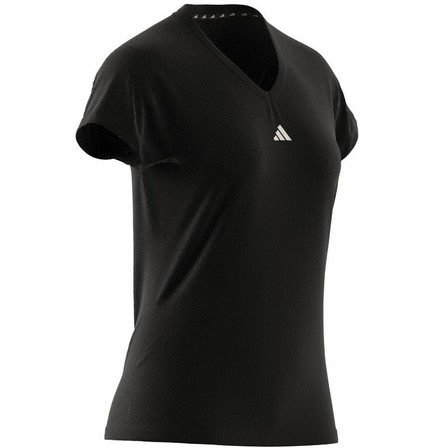 Women Train Essentials Minimal Branding V-Neck T-Shirt, Black, A701_ONE, large image number 8