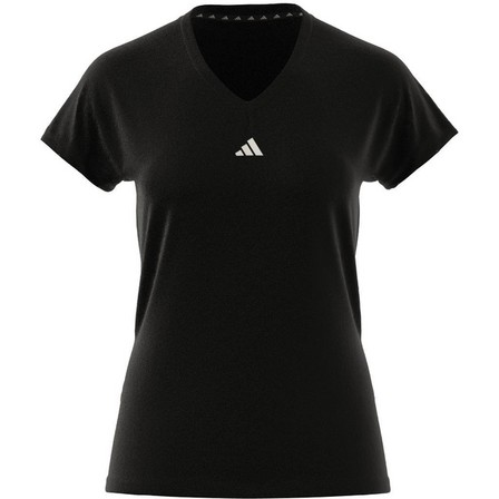 Women Train Essentials Minimal Branding V-Neck T-Shirt, Black, A701_ONE, large image number 14