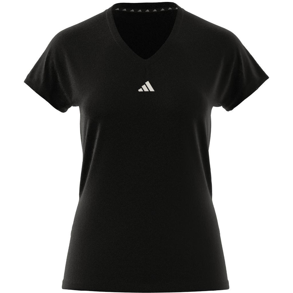 Women Aeroready Train Essentials Minimal Branding V-Neck T-Shirt, Multicolour, A701_ONE, large image number 14