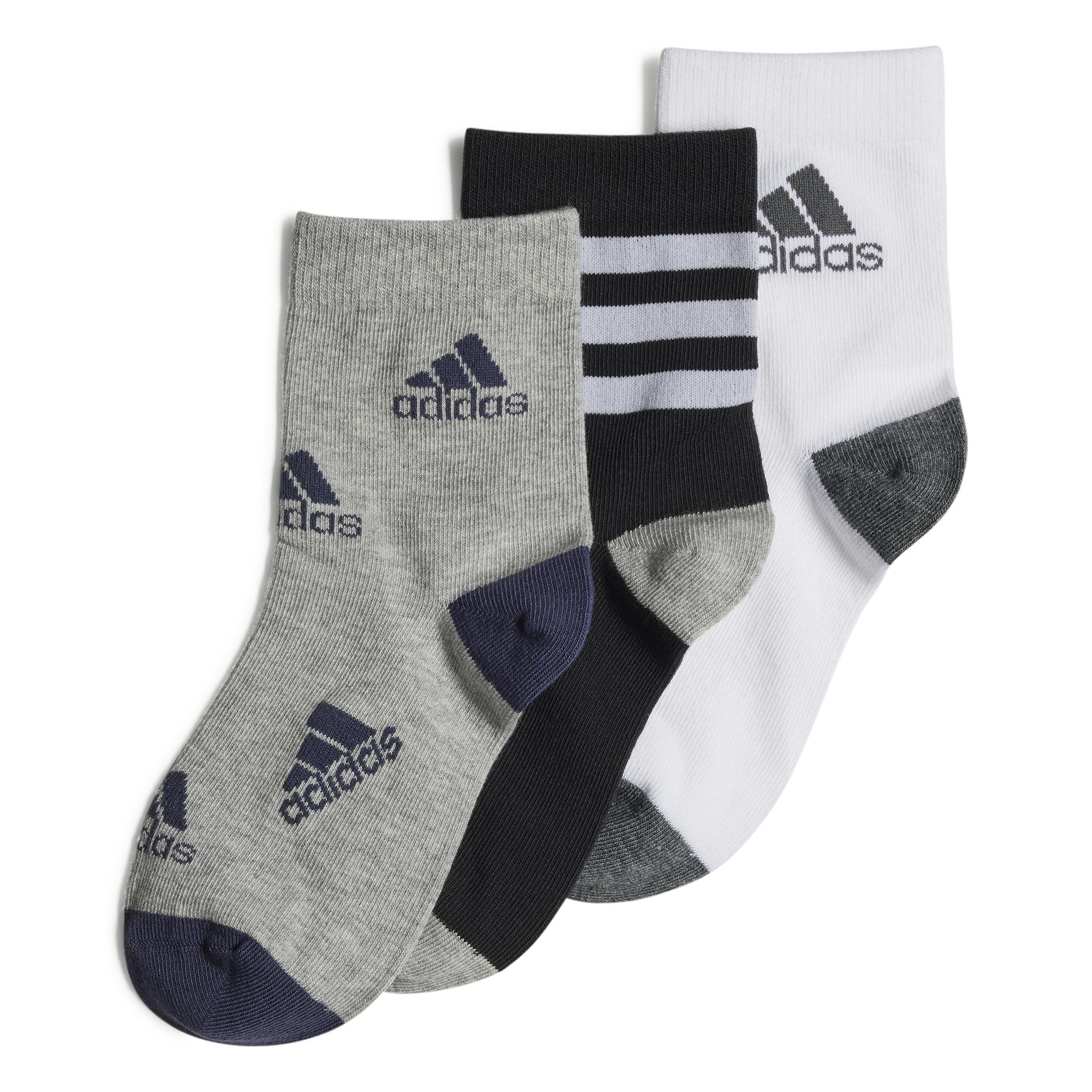 adidas - Kids Unisex Graphic Socks 3 Pairs, Black